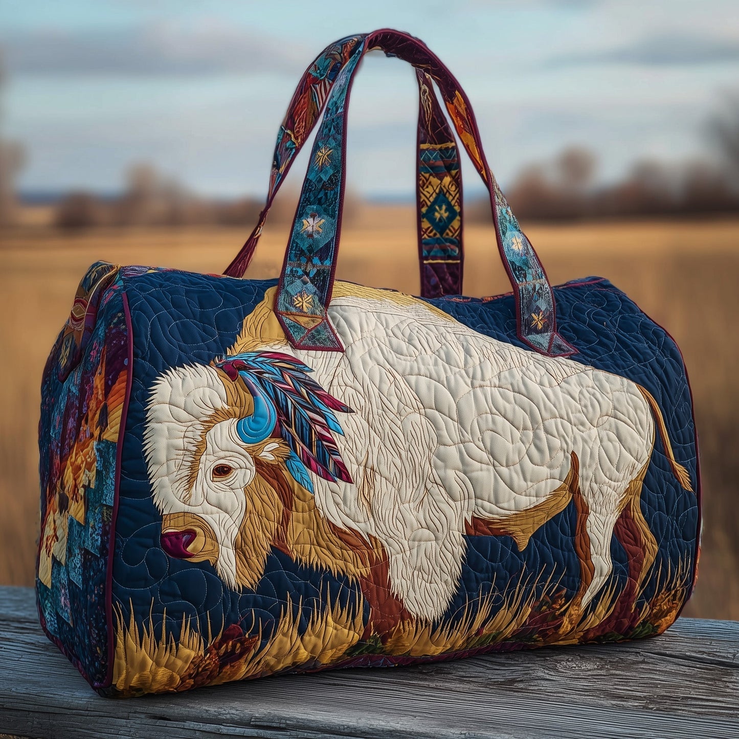 Native Buffalo Quilted Duffle Bag GFTONT2396