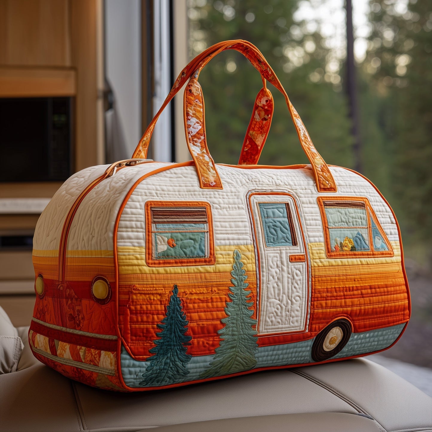 Vintage Camping Trailer Quilted Duffle Bag GFTOTP10762