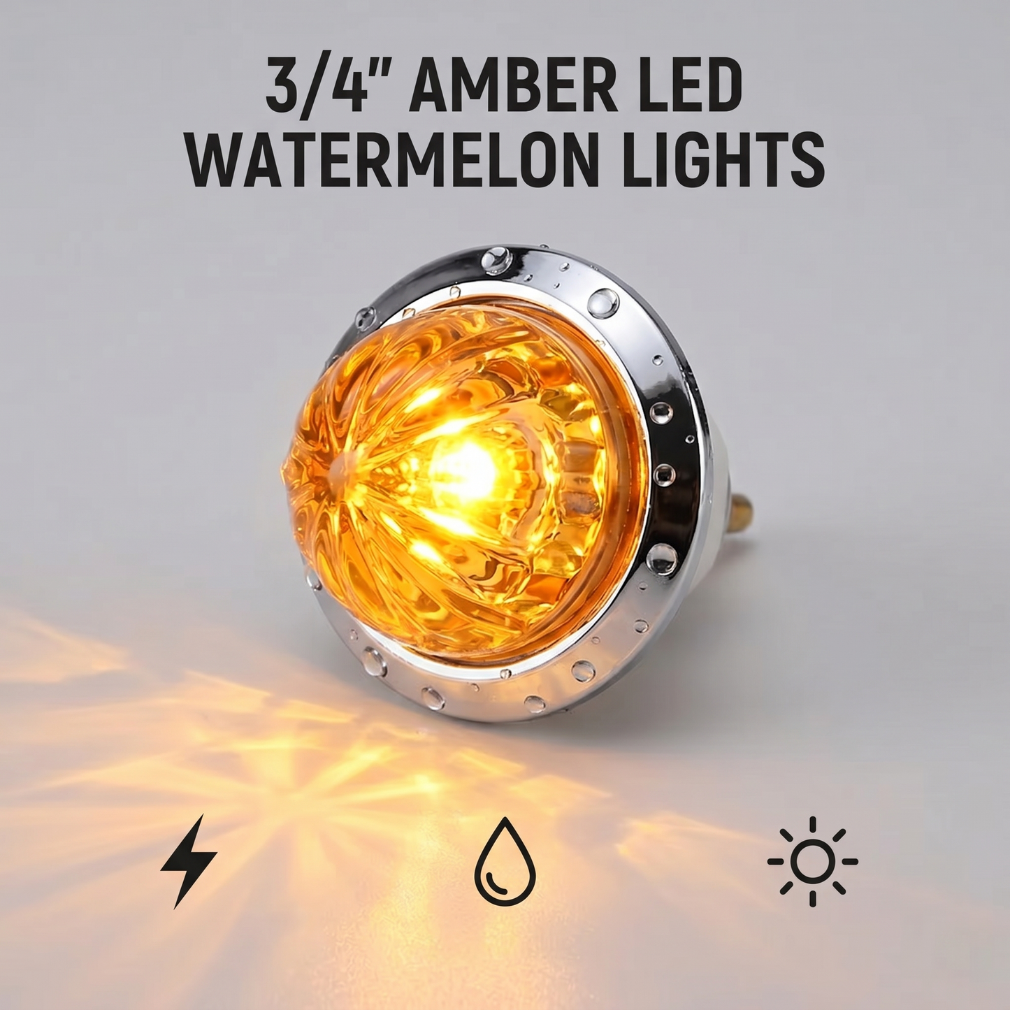 🔥LAST DAY 55% OFF - 3/4 Inch LED Amber Watermelon Side Marker Light
