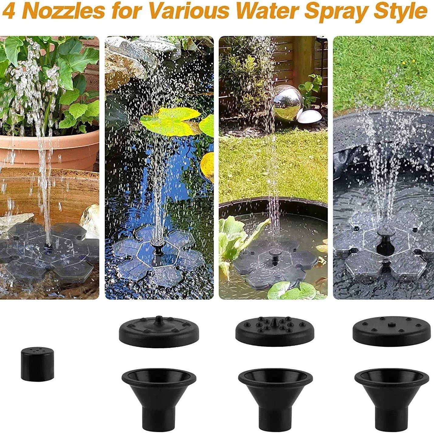 Hot Sale🔥⛲ Solar Fountain, Solar Powered Bird Bath Fountain Pump