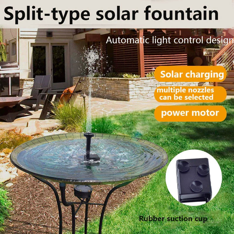Hot Sale🔥⛲ Solar Fountain, Solar Powered Bird Bath Fountain Pump
