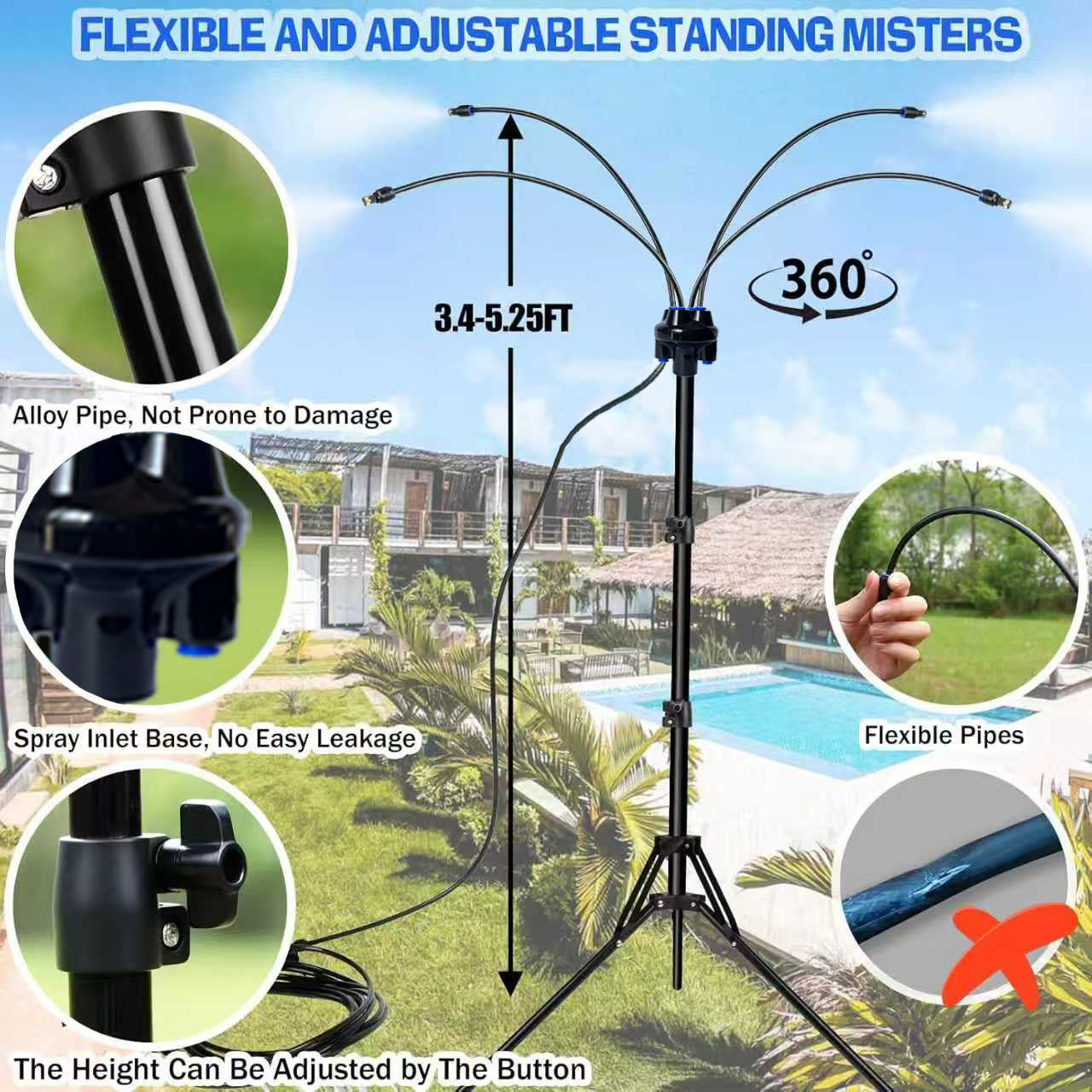 🌬️DryCooling™ Resort-Grade Patio Mister | 20°F Instant Temperature Drop🔥|🔧Tool-Free Setup