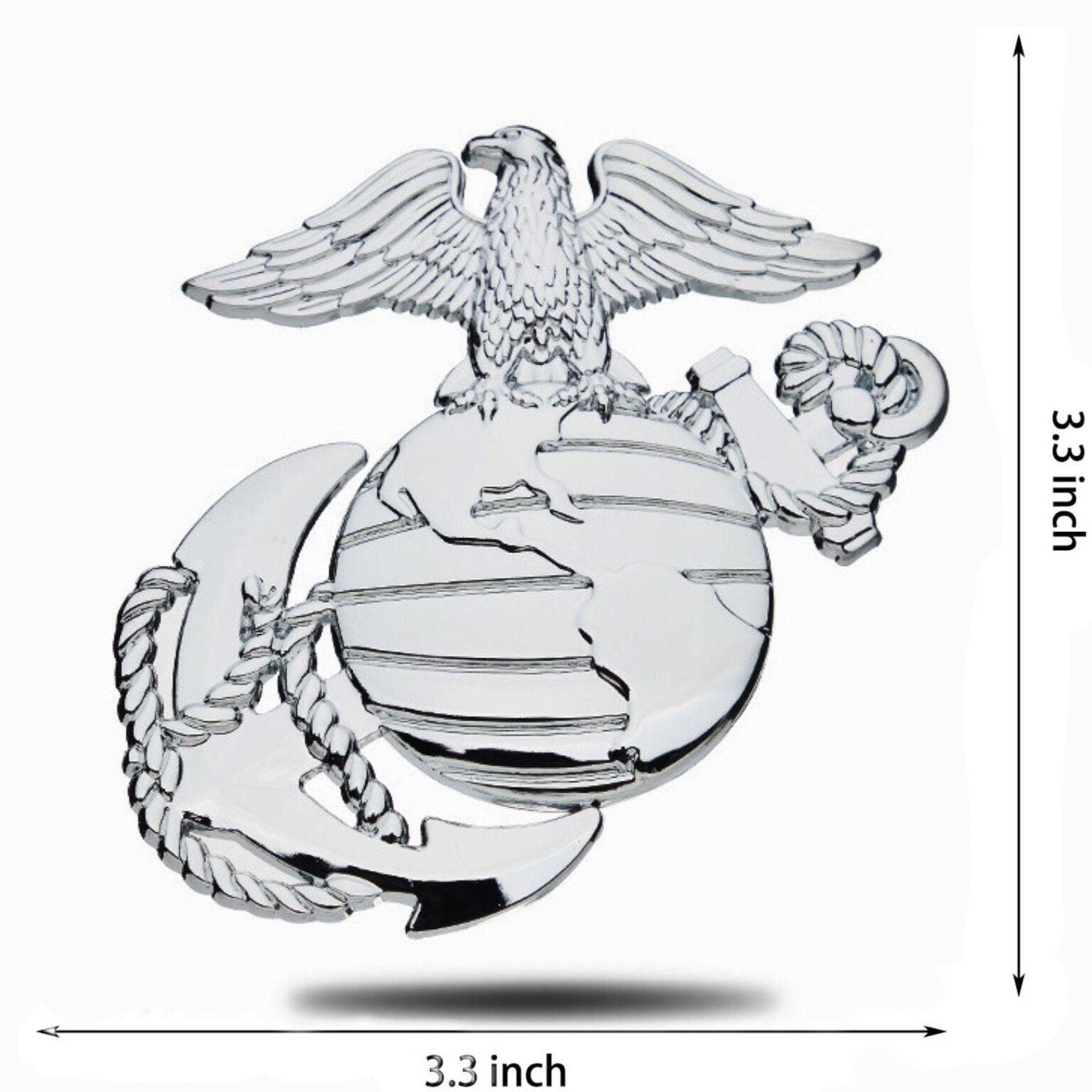 Marine Corps USMC Metal Car Emblem Decal