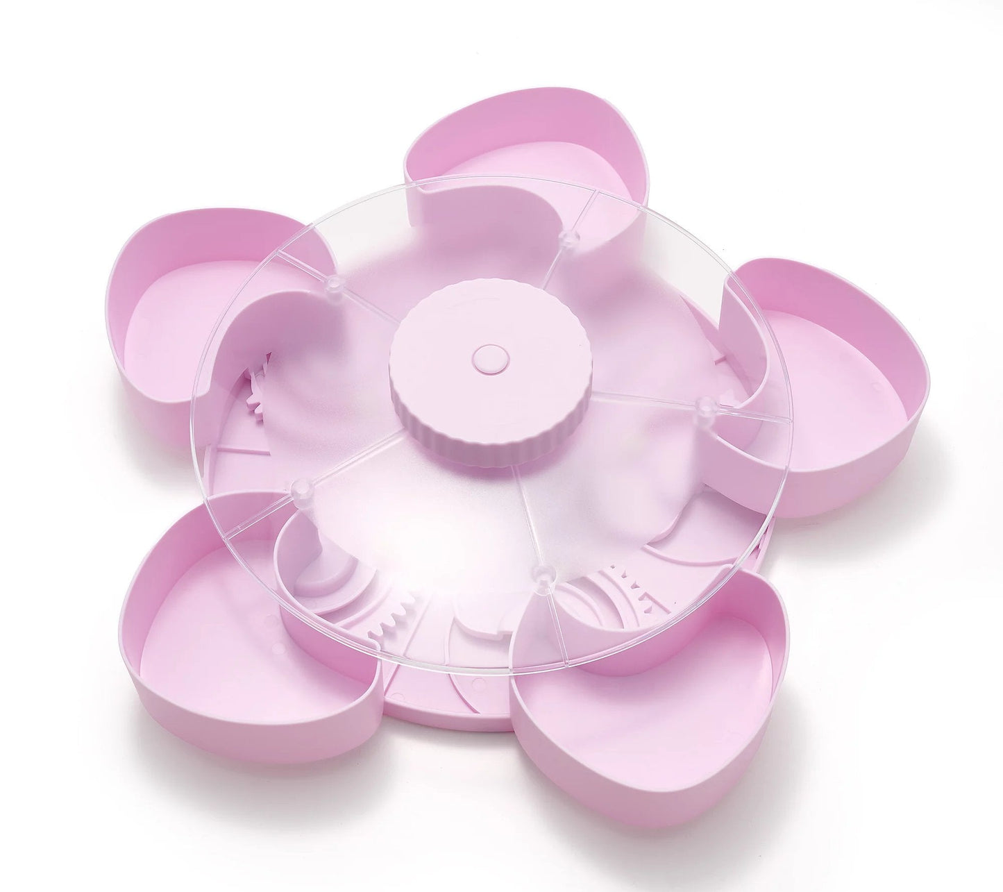 🎁🍽️ Rotating 5-Compartment Snack Tray