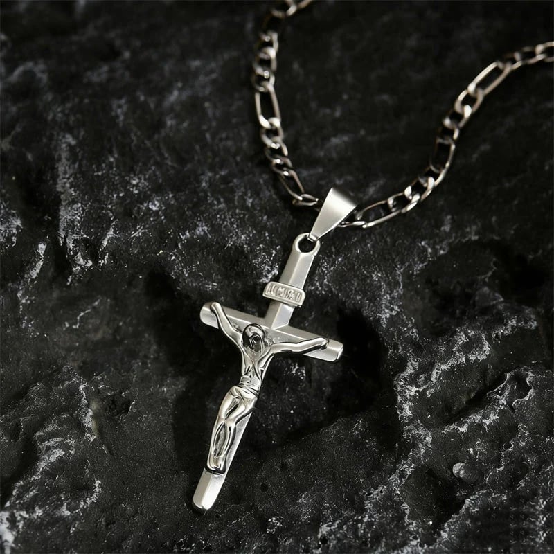⏰Limited-time offer - BUY 1 GET 1 FREE!✝️Gold-Tone Crucifix Pendant Necklace