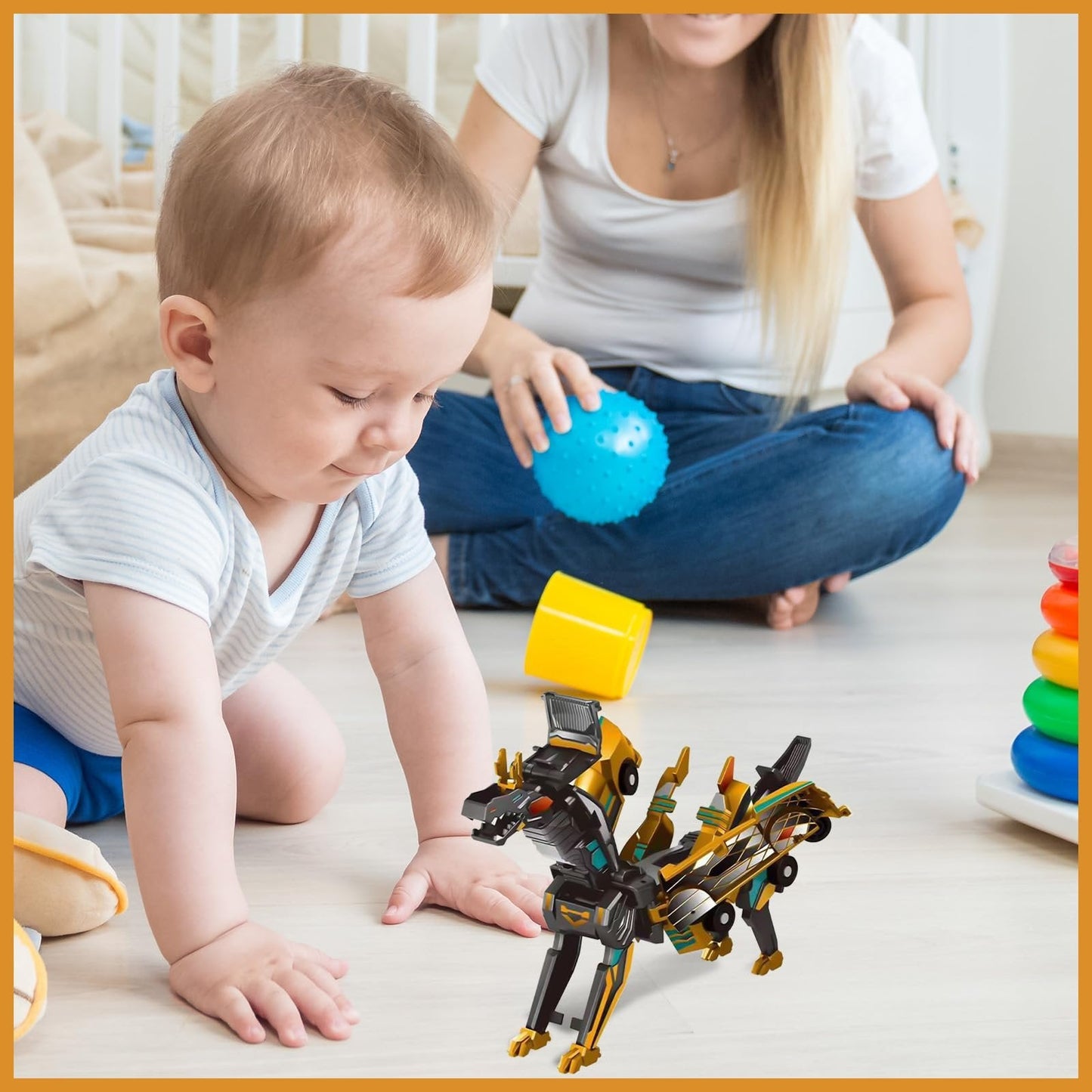 🎁Children's Day Special✨ 2-in-1 Transforming Dragon Car Toy with Collision Action