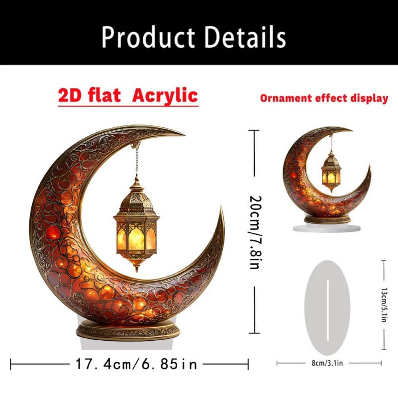 🕌2D-Moschee- und Mond-Ornament🌙Ramadan-Fest