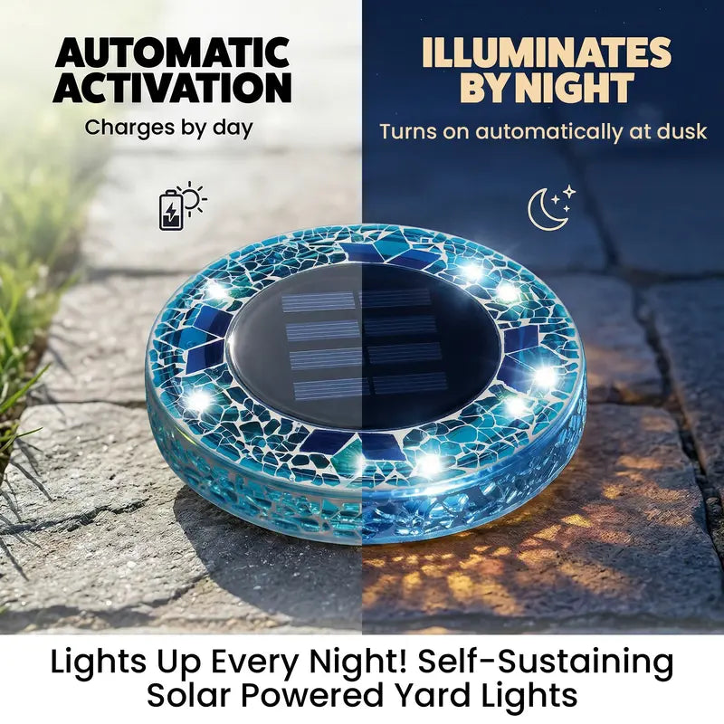 🏠✨Solar Outdoor Mosaic Disk Lights