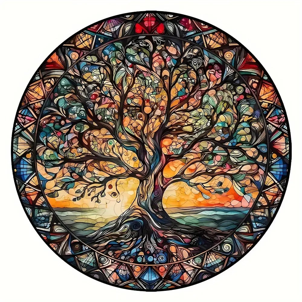 New Colorful Tree of Life Boxed Wooden Jigsaw Puzzle