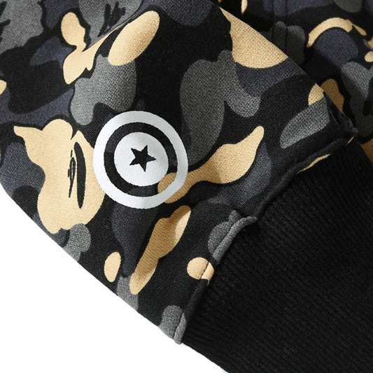BAPE Camo Shark Zipper Double Hoodies