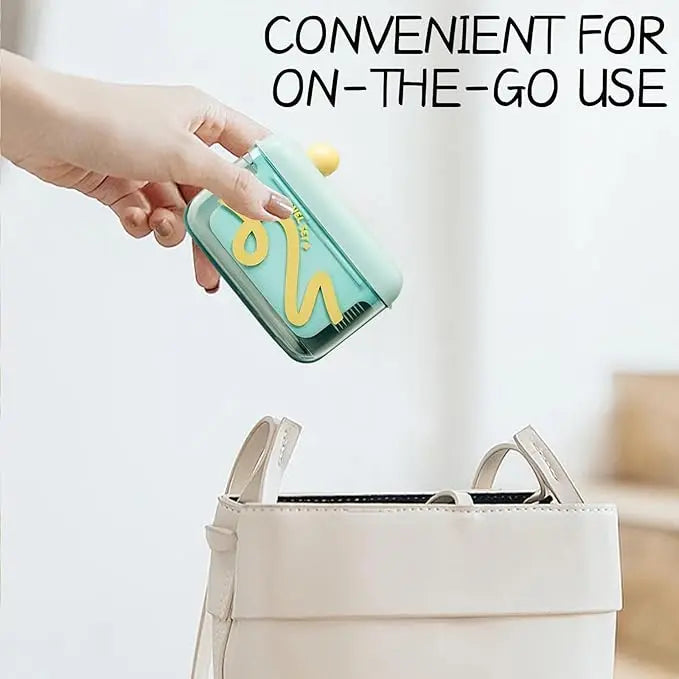 🦷🔄Travel-sized storage case - features an automatic pop-up dispenser