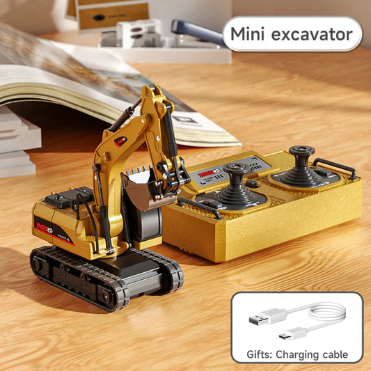 1:64 Premium Alloy Mini RC Construction Vehicle – Remote Control Dump Truck, Forklift or Excavator
