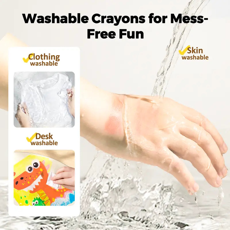 🖍️ Twist & Wash Crayons — The Safest, Most Washable Crayon Set for Kids 🧼✅