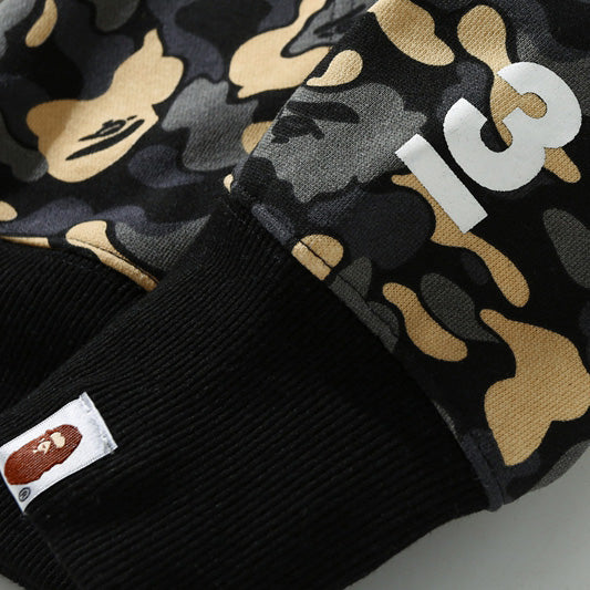 BAPE Camo Shark Zipper Double Hoodies