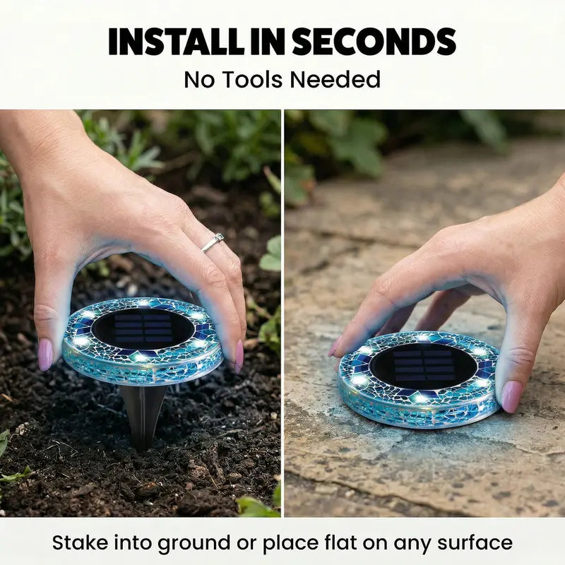 🏠✨Solar Outdoor Mosaic Disk Lights