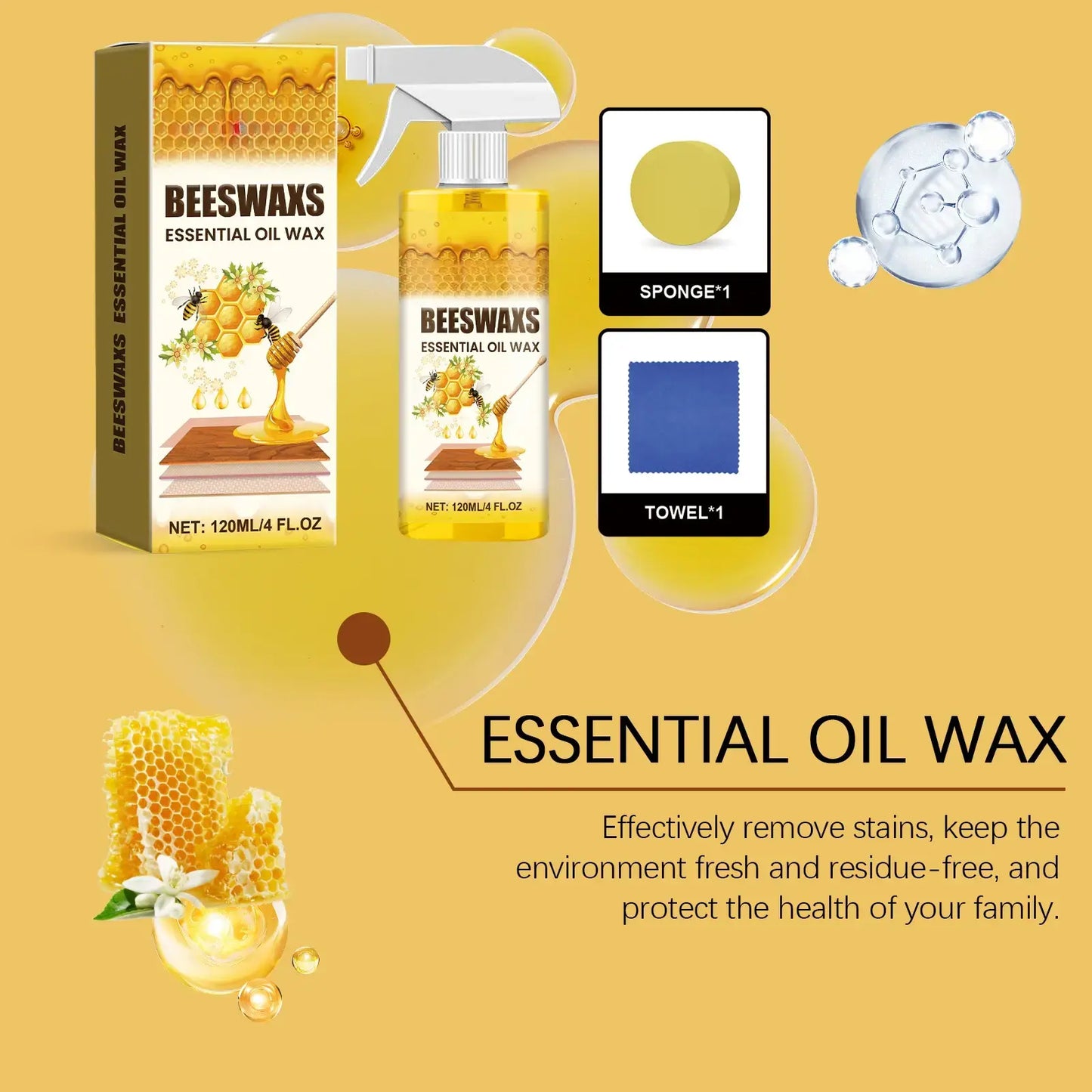 🐝 Natural Beeswax Wood Polish Spray 120ml