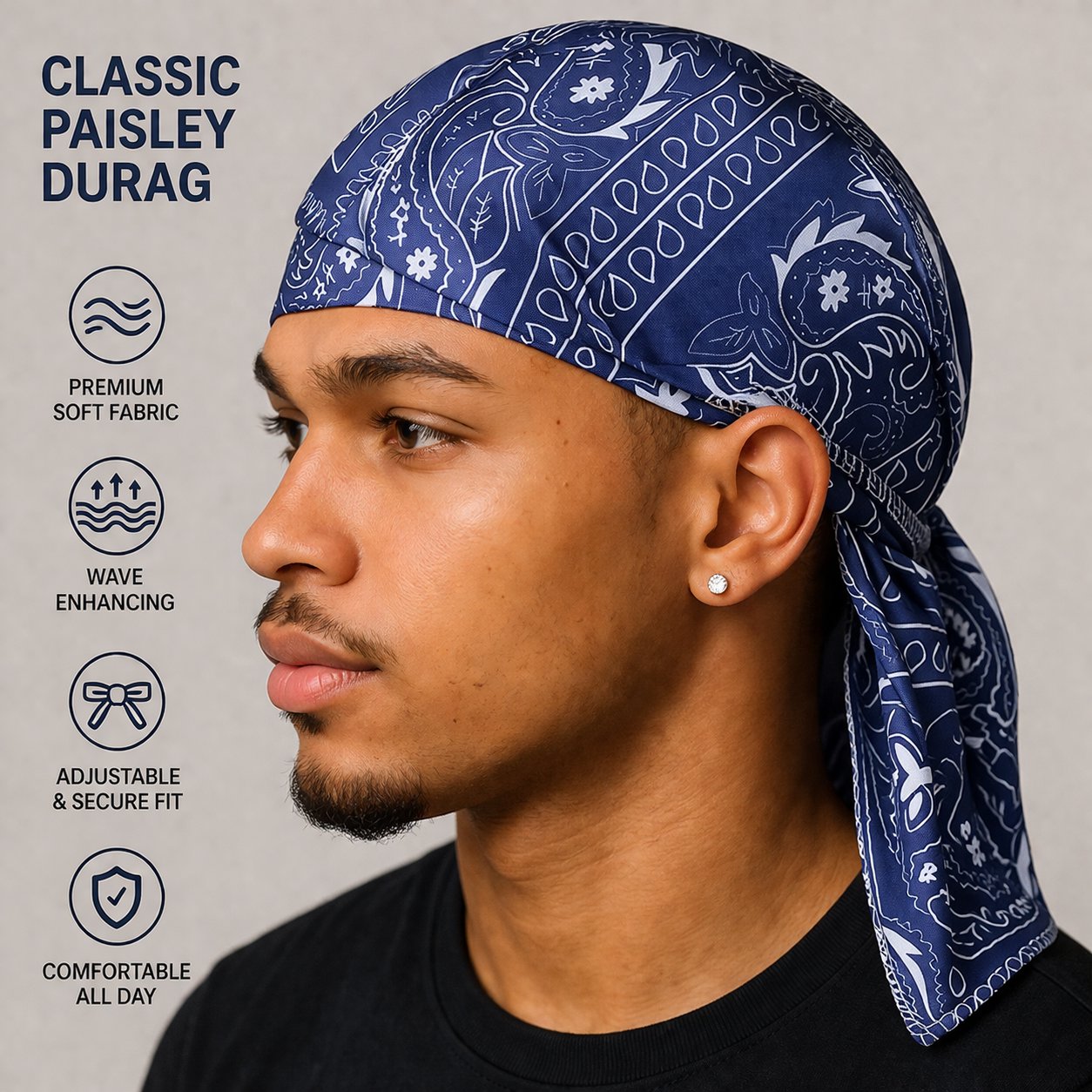 🔥 Last Day 55% OFF – Paisley Cooling Headscarf Cap