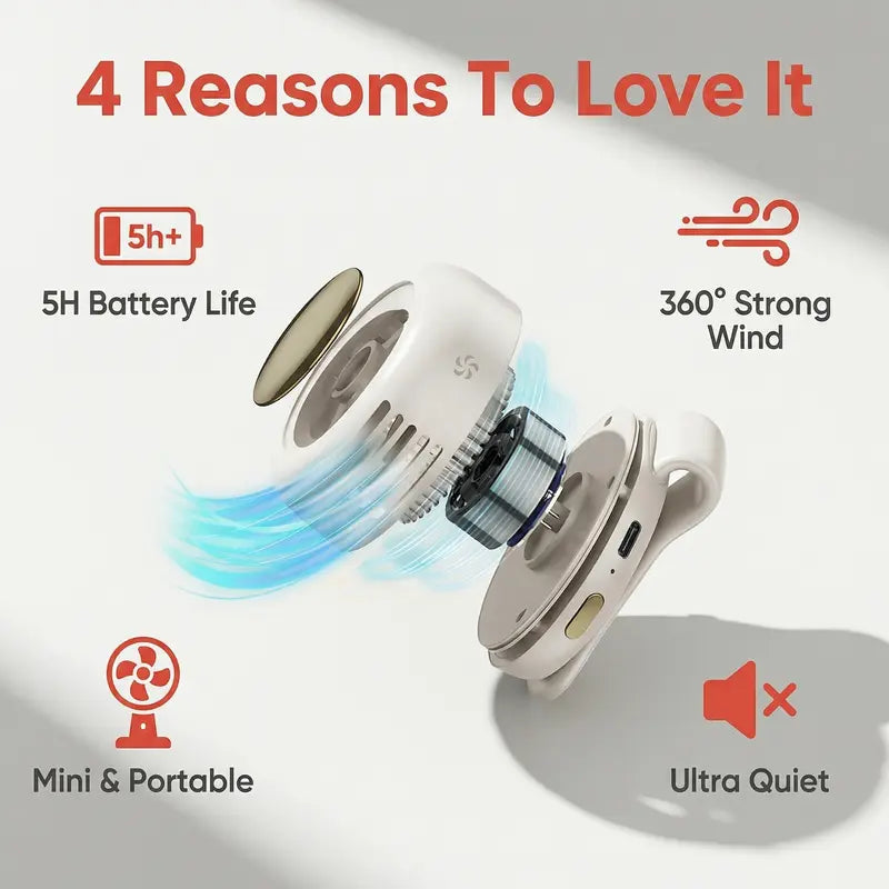 🌀✨Mini Bladeless Fan - Portable, rechargeable, and silent