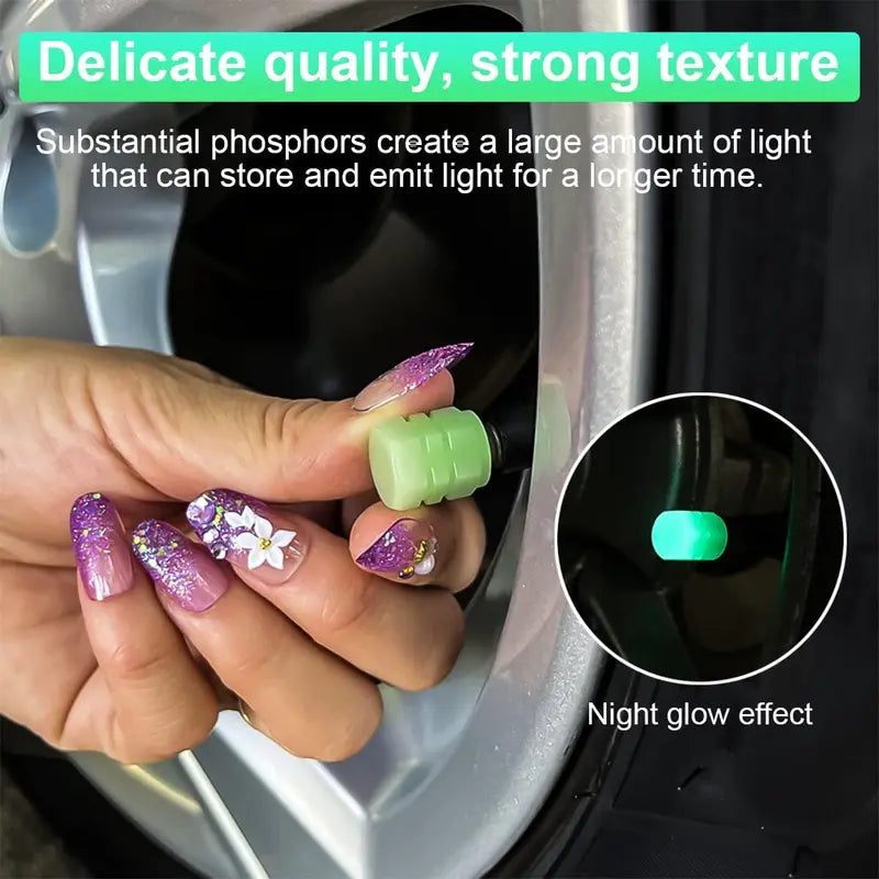 🚗🌙8PCS Luminous Tire Valve Stem Caps