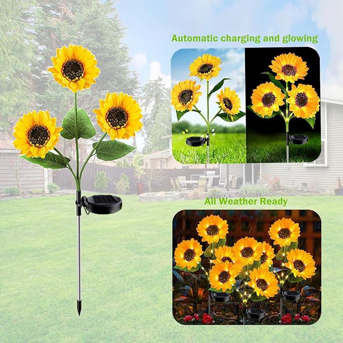 ?Mother's Day Sale 49% OFF- ?Solar LED Sunflower Garden Lights-29.6inch/74cm