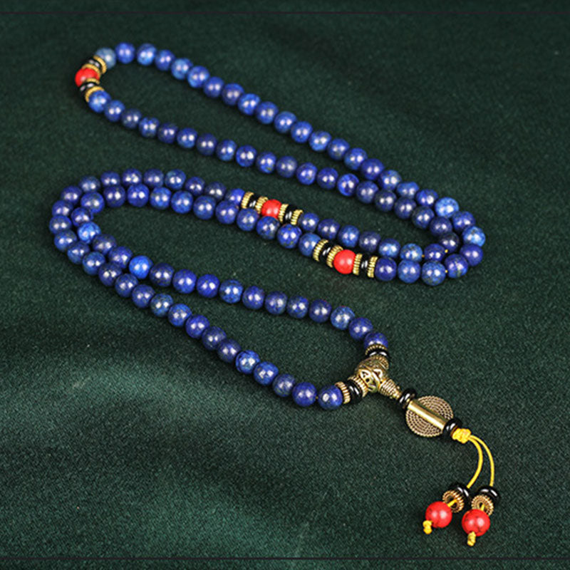 Buddha Stones Tibetan Mala Lapis Lazuli Lazurite Positive Bracelet