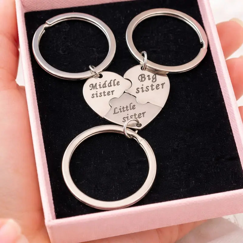 👭🎁3PCS Sister Keychain Sister Gifts