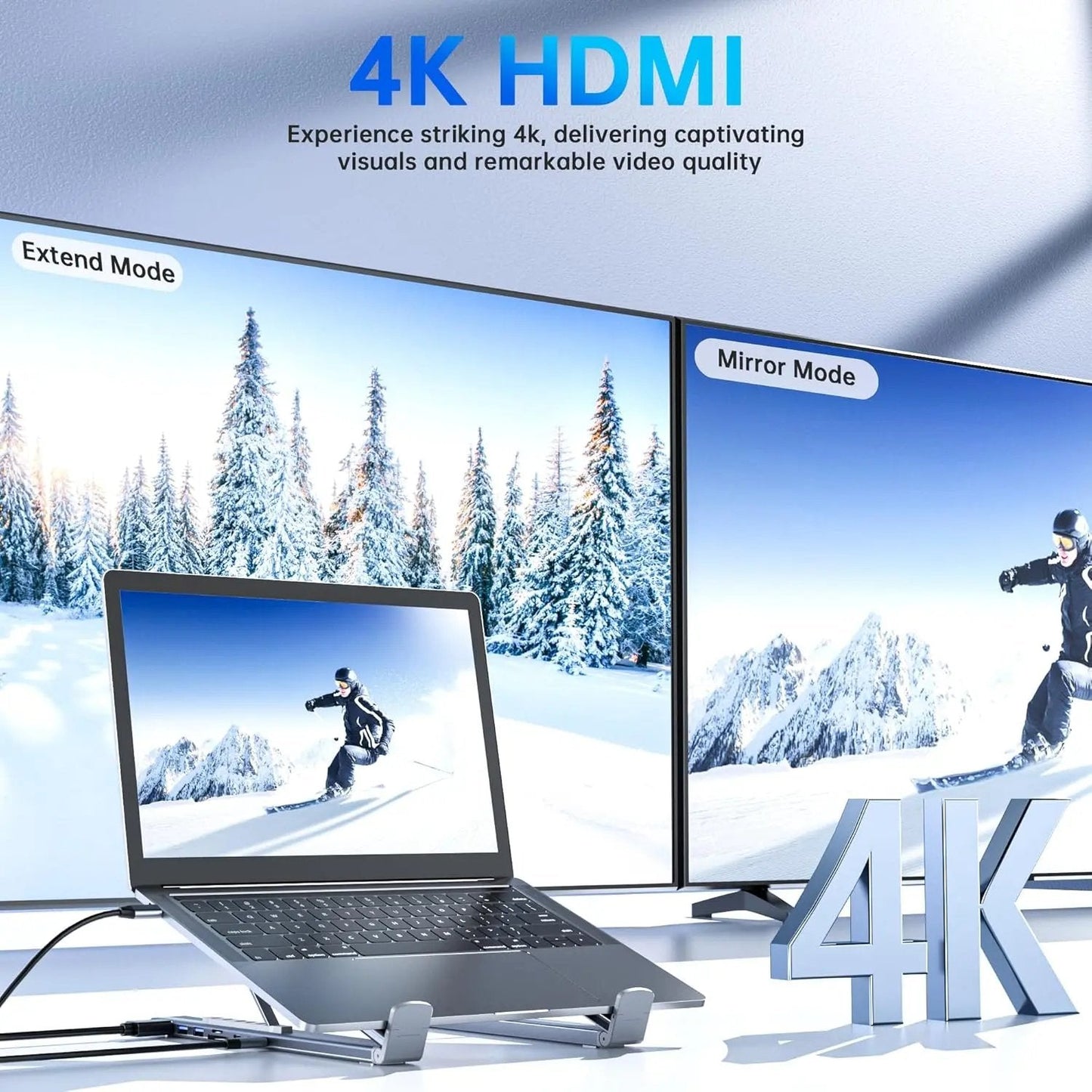 🏆Flash Sale⚡ 50K+ SOLD! Almost Gone-💥💻USB C Laptop Stand with Docking Station