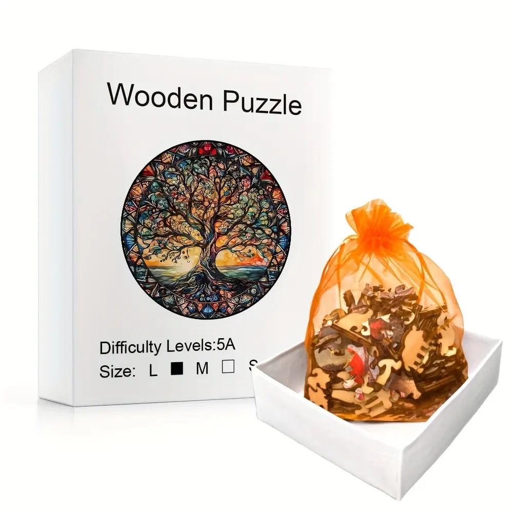 New Colorful Tree of Life Boxed Wooden Jigsaw Puzzle