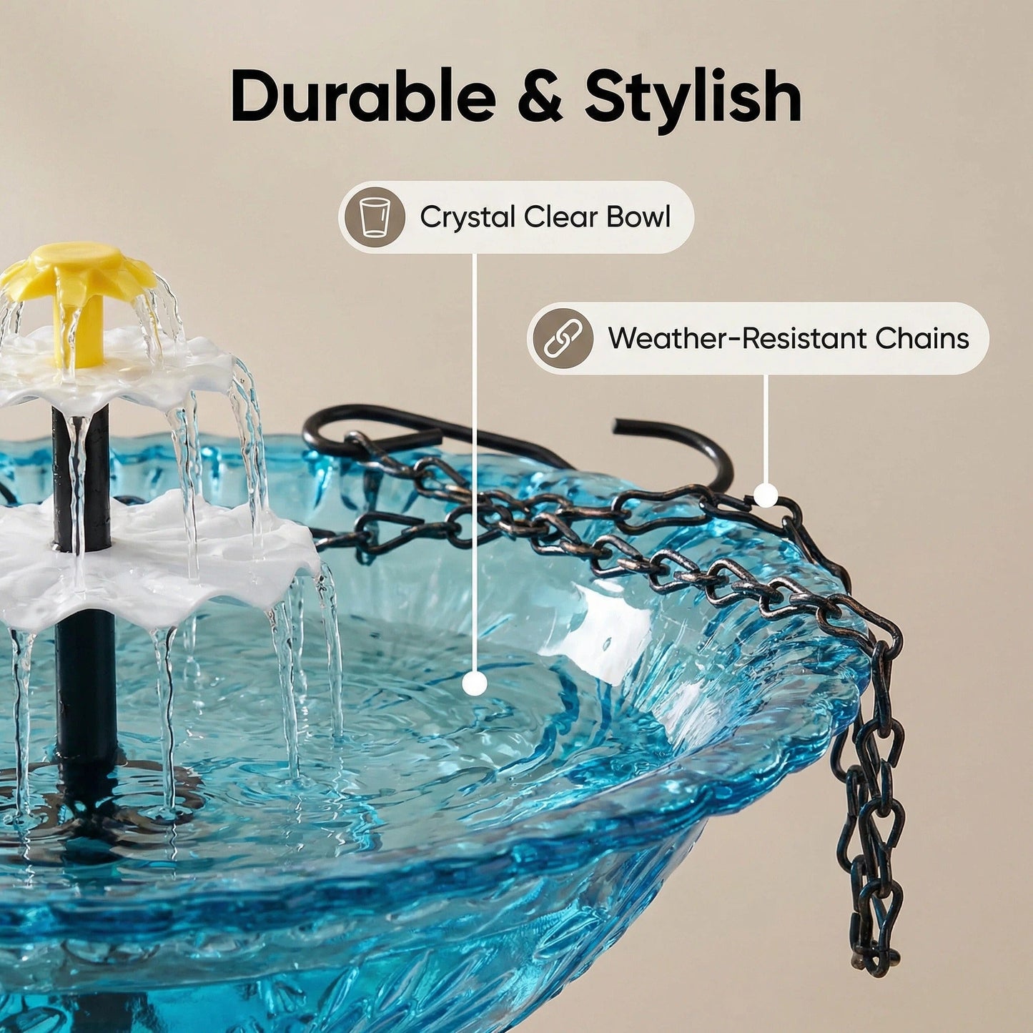 🔥🔥Spring Sale 70% Off--Solar Cascade Hanging Bird Bath Fountain
