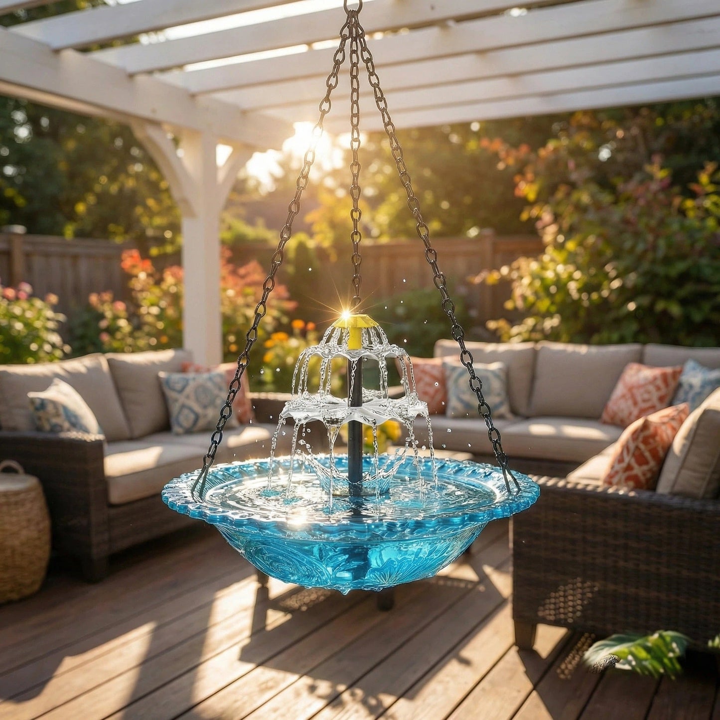 🔥🔥Spring Sale 70% Off--Solar Cascade Hanging Bird Bath Fountain