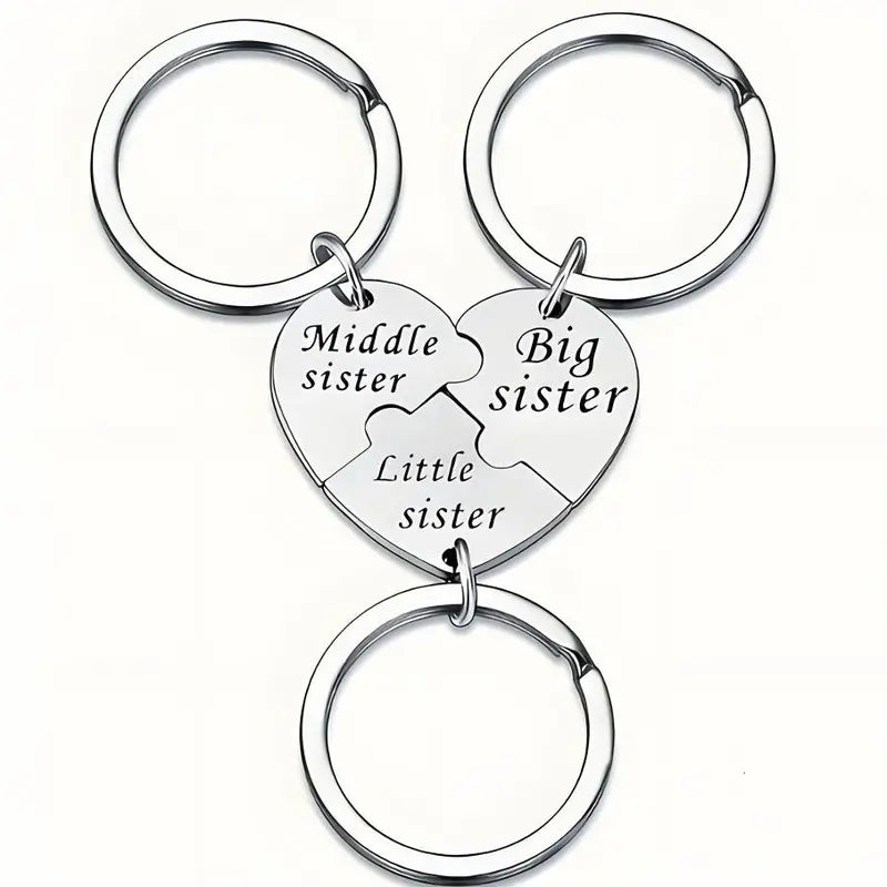 👭🎁3PCS Sister Keychain Sister Gifts