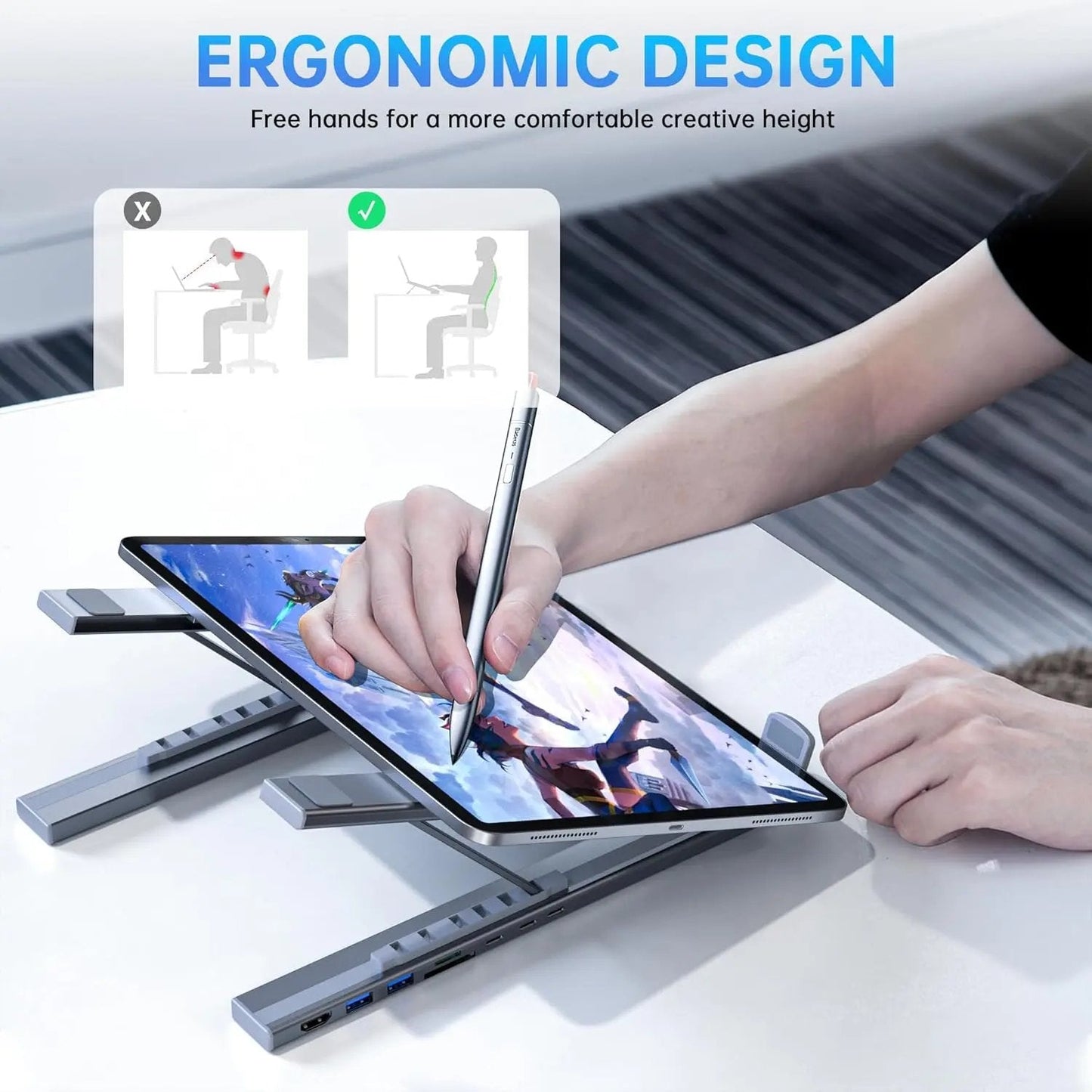 🏆Flash Sale⚡ 50K+ SOLD! Almost Gone-💥💻USB C Laptop Stand with Docking Station