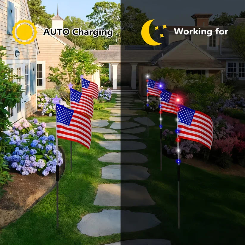 ✨Solar Flag Lights - 8 Modes Waterproof Outdoor Decorative Stake Lights