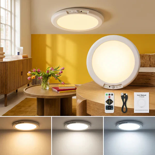 🔥Rechargeable Motion Sensor Ceiling Light with Remote（🔥Buy 2 Free Shipping🔥）