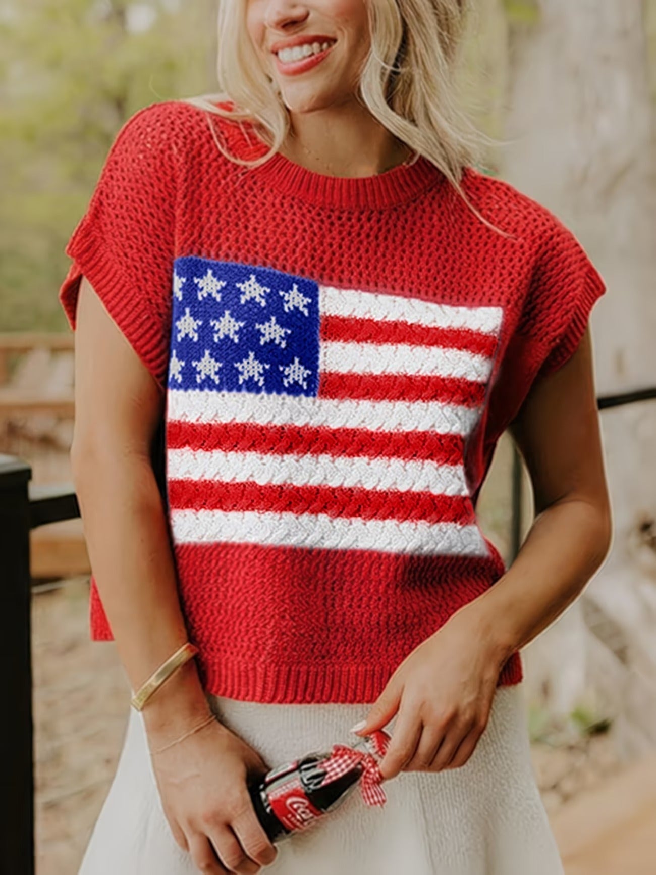 🔥🌸Cool Summer Deal 55% OFF - American Flag Graphic Sweater Top