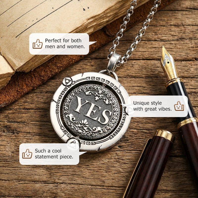 📢📢50% OFF !!!⏰Unisex Retro Spinning Decision Coin Necklace