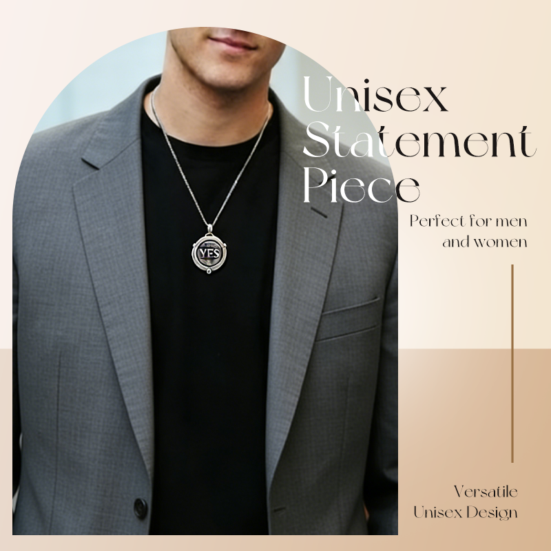 📢📢50% OFF !!!⏰Unisex Retro Spinning Decision Coin Necklace